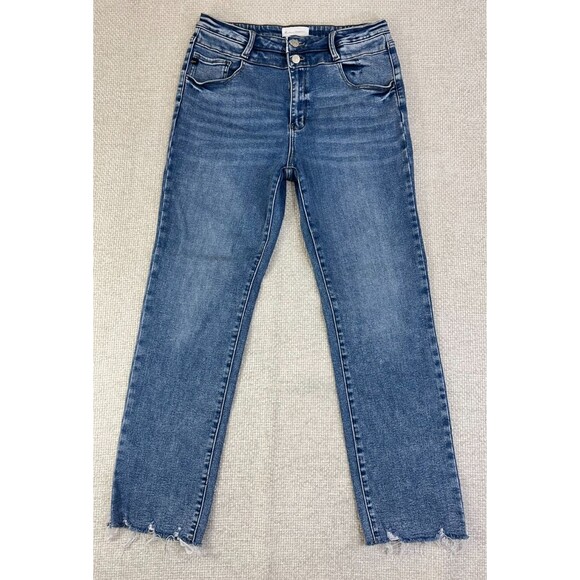 Kancan Essentials Jeans Women's 13 / 30 Juniors Straight Leg Stretch Blue Denim - Picture 1 of 11